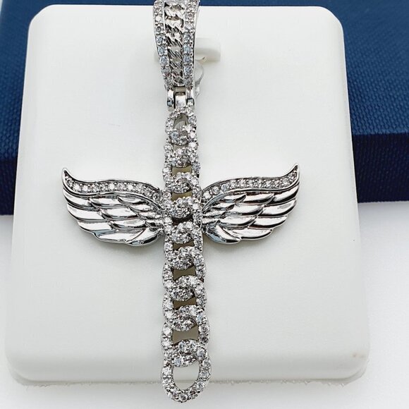 "925 Sterling Silver Plated CZ Pendant, EVBRS342 - Picture 3 of 9